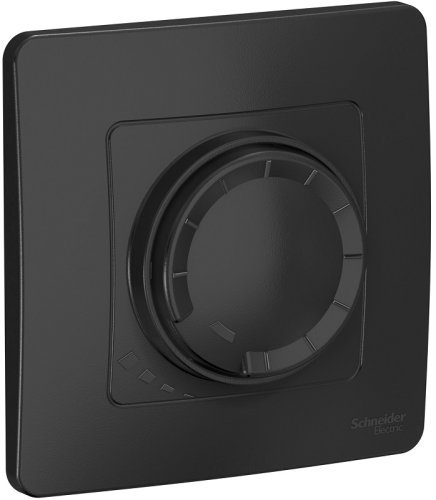 Светорегулятор поворотно-нажимной с рамкой Systeme Electric Blanca 5-400Вт антрацит картинка